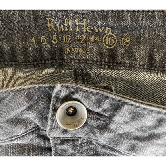 Ruff Hewn Gray Distressed Denim Jeans Skinny Leg Size 16 - Picture 9 of 10